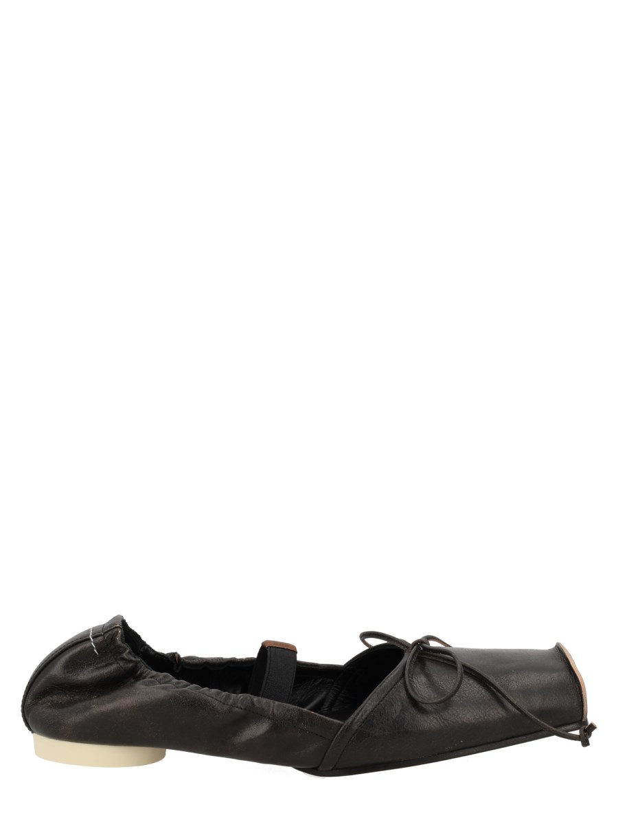 BALLERINA IN PELLE CON PUNTA SQUADRATA