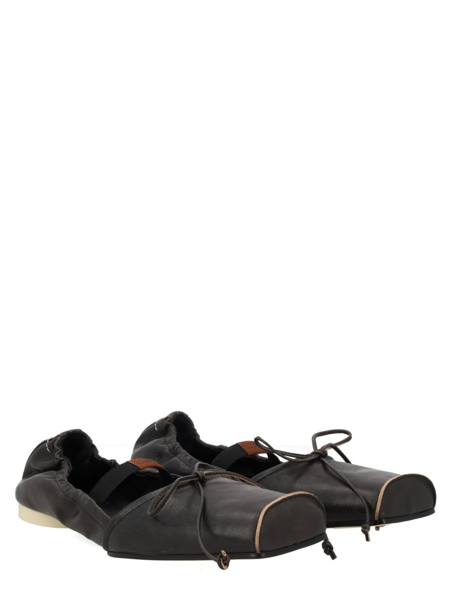 BALLERINA IN PELLE CON PUNTA SQUADRATA