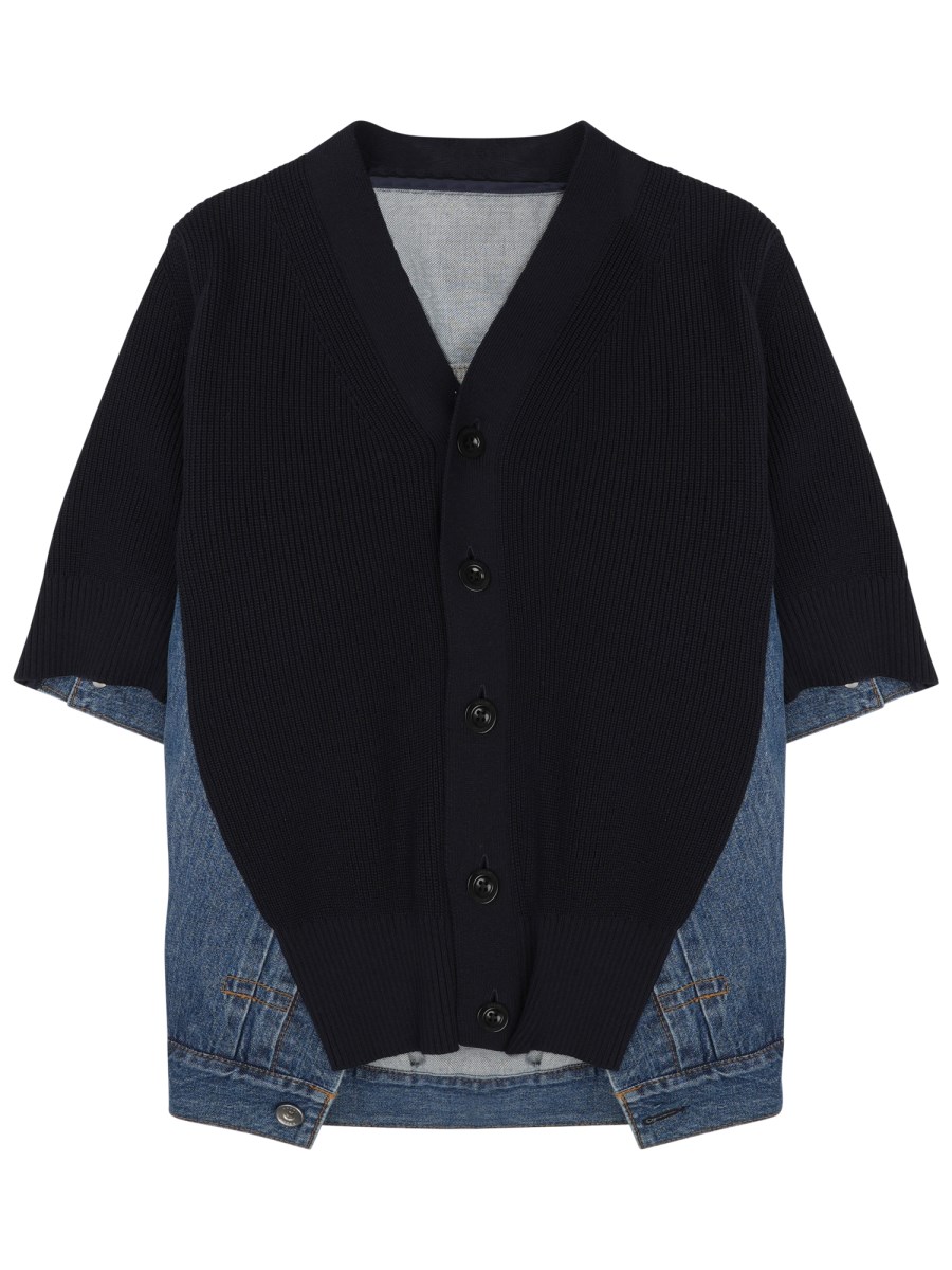 CARDIGAN IN DENIM E MAGLIA