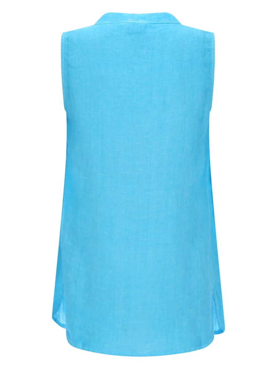 TOP SMANICATO A CAMICIA