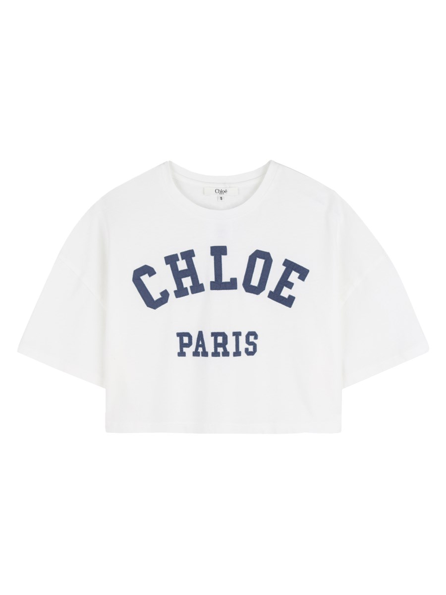 T-SHIRT CROP CON LOGO 