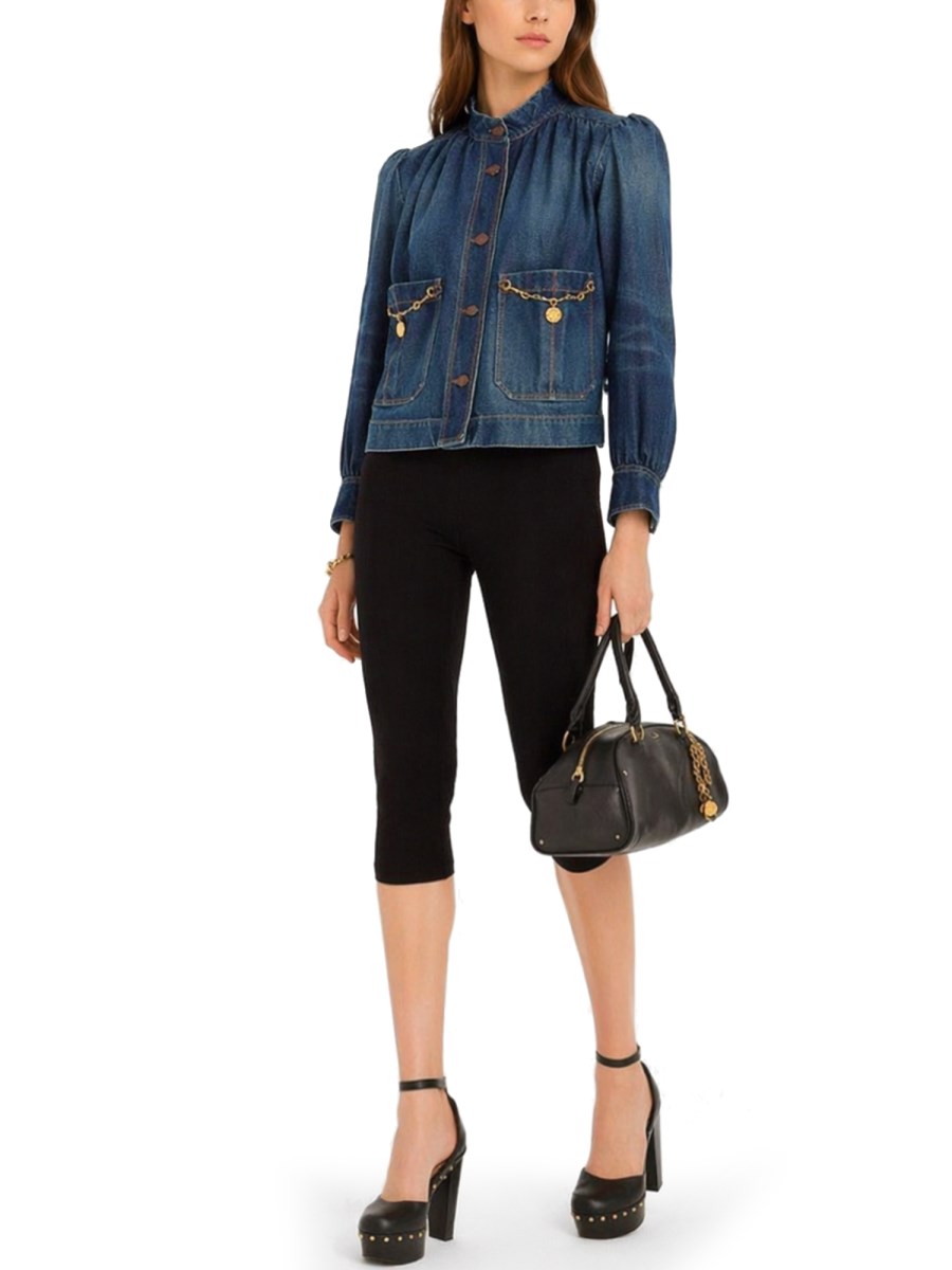 GIACCA ARRICCIATA A COLLO ALTO IN DENIM