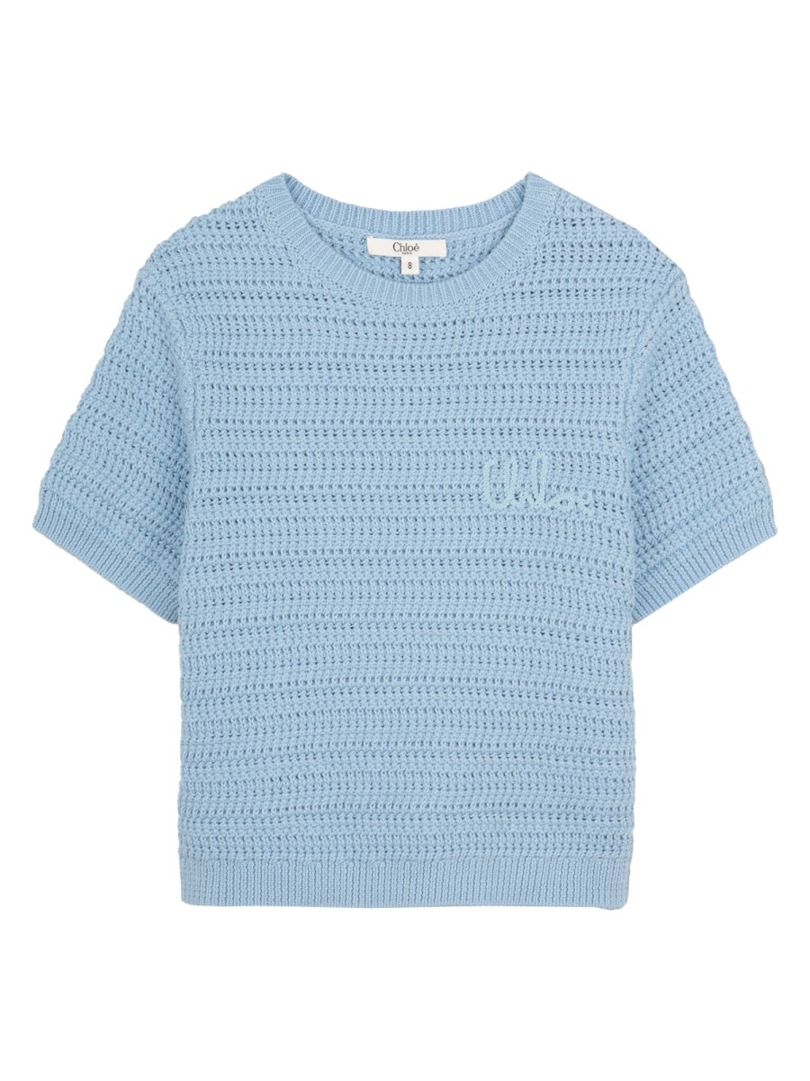 T-SHIRT IN MAGLIA CON RICAMO LOGO