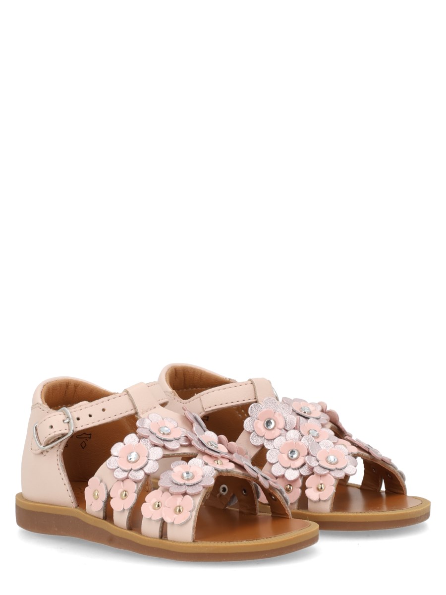 Sandali con applicazioni floreali baby
