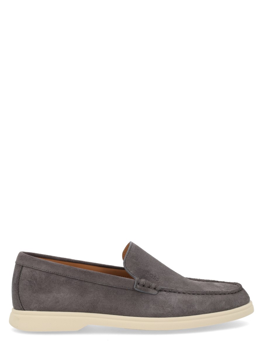 MOCASSINO IN PELLE SCAMOSCIATA CON LOGO