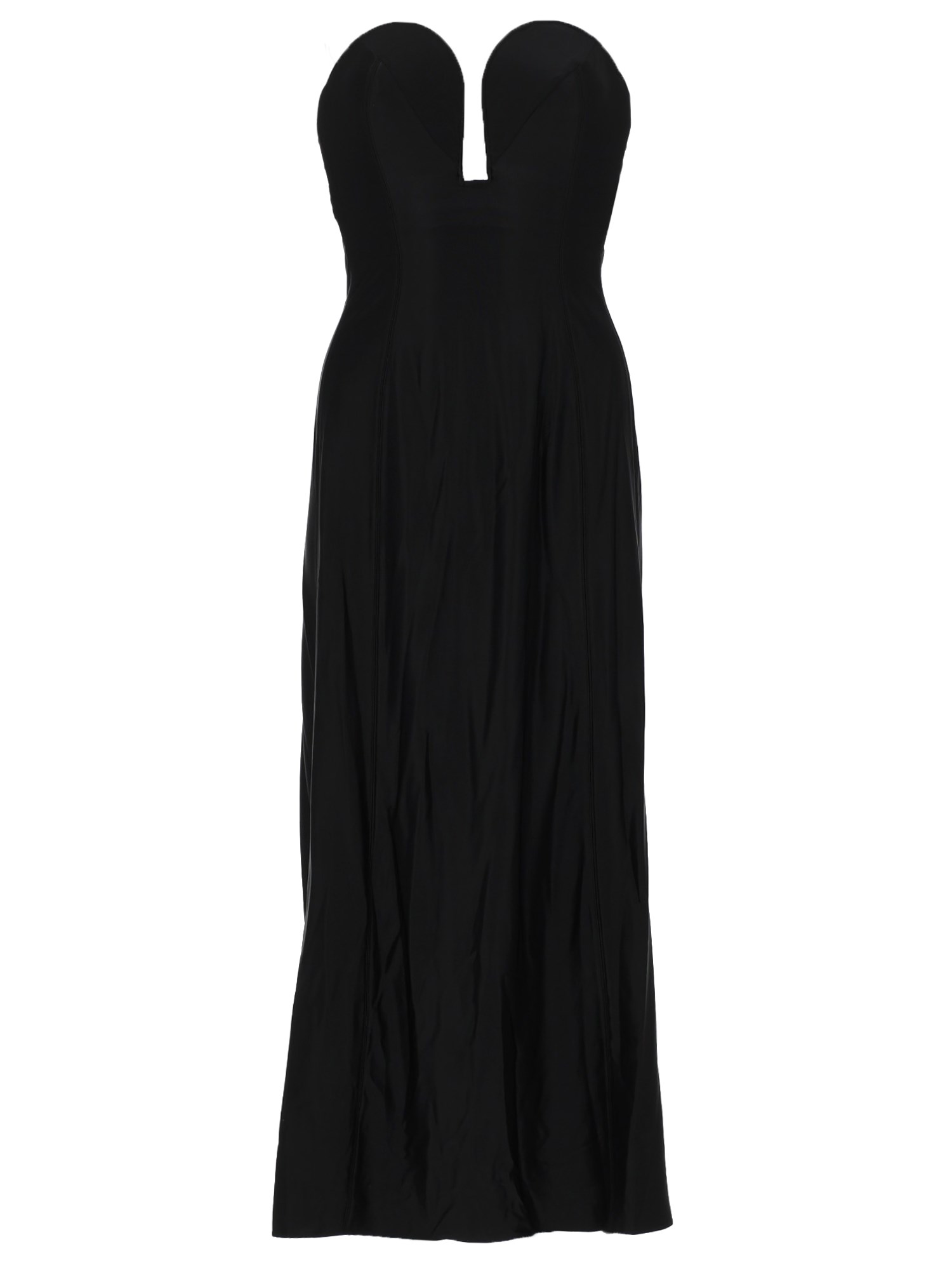 rabanne abito midi con bustier strutturato a forma di cuore