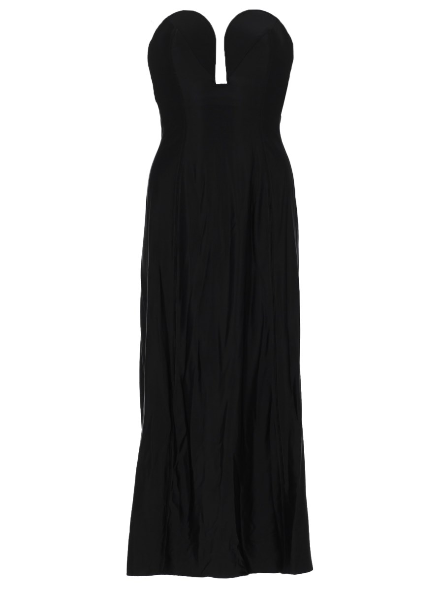 ABITO MIDI CON BUSTIER STRUTTURATO A FORMA DI CUORE