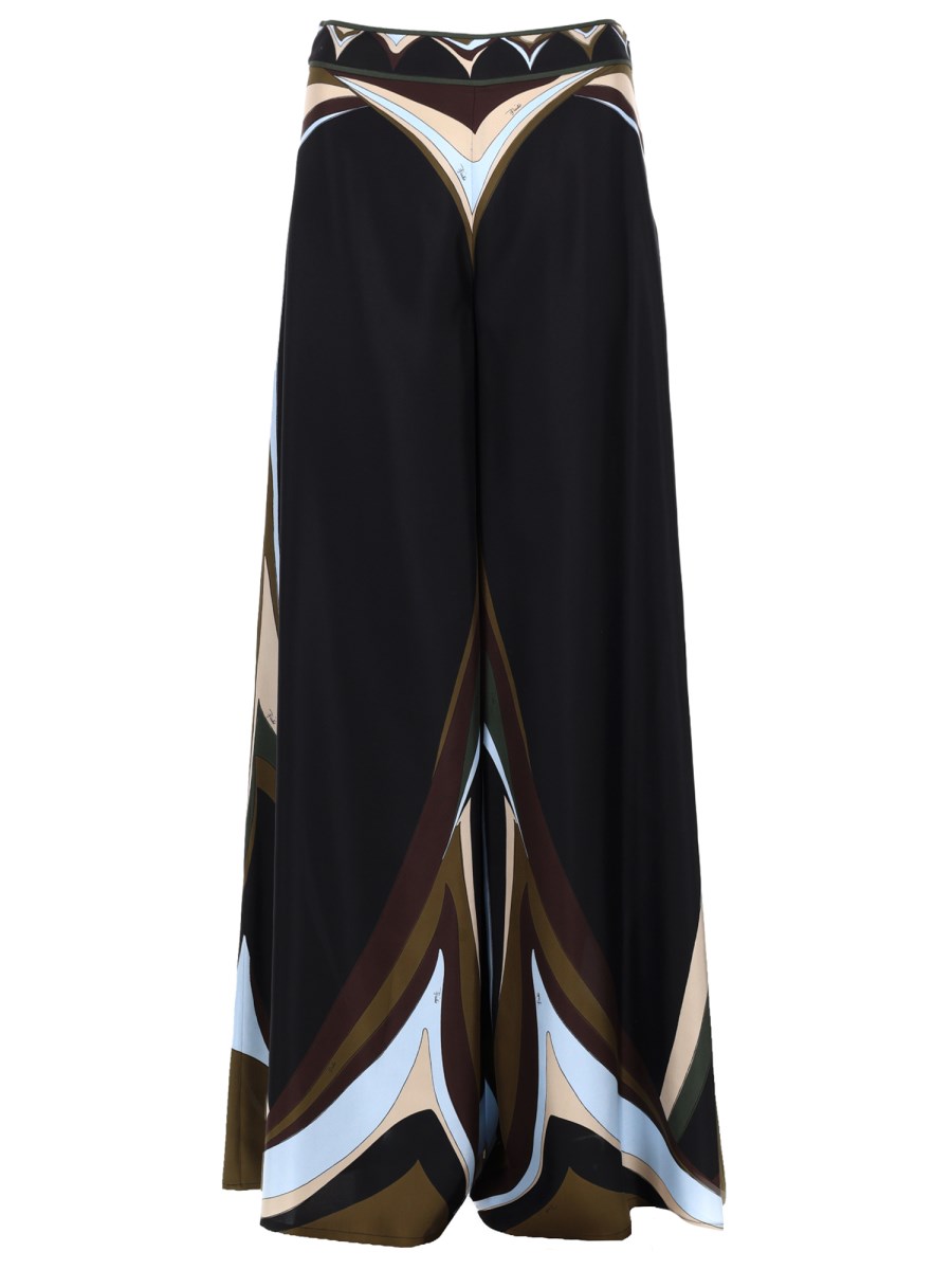 PANTALONE PALAZZO IN SETA STAMPA FARI