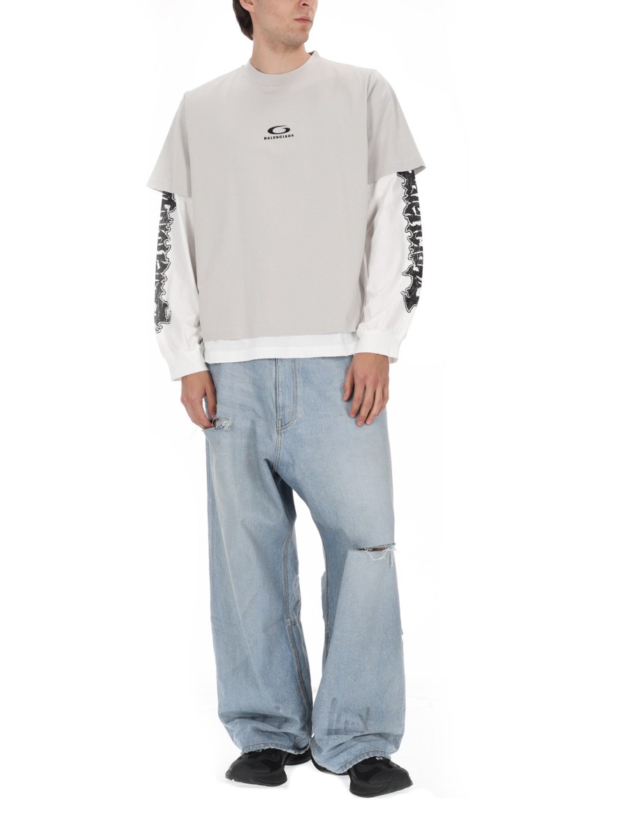 T-SHIRT IBRIDA DOPPIA CON LOGO