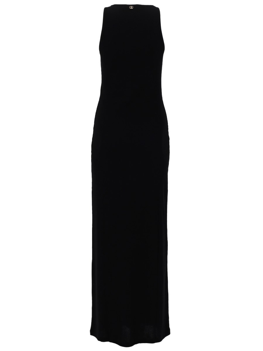 ABITO CON DETTAGLIO PALMA IN PAILLETTES