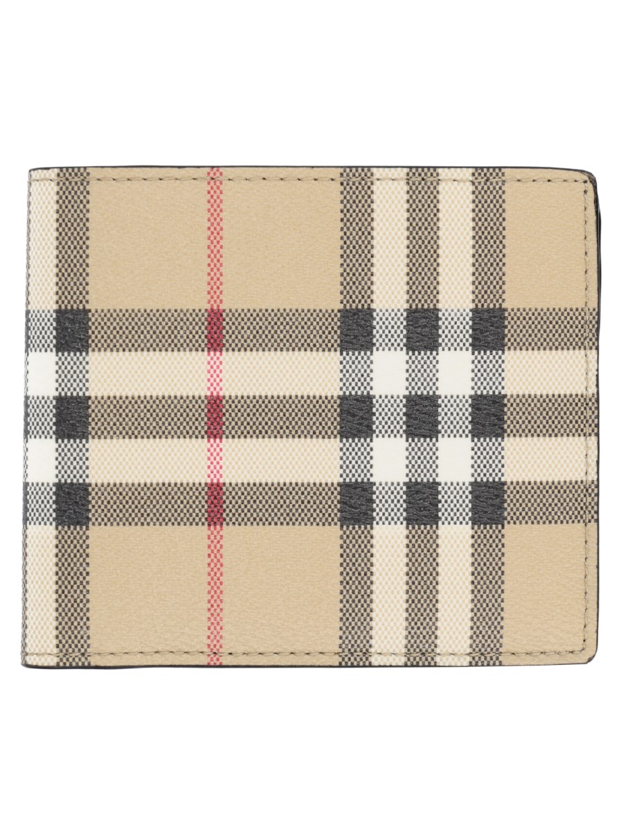 Portafoglio Bifold con Stampa Check