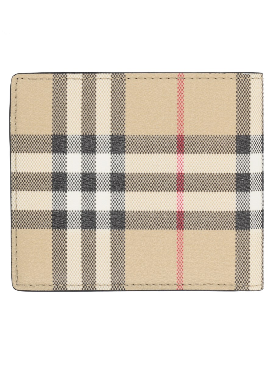 Portafoglio Bifold con Stampa Check