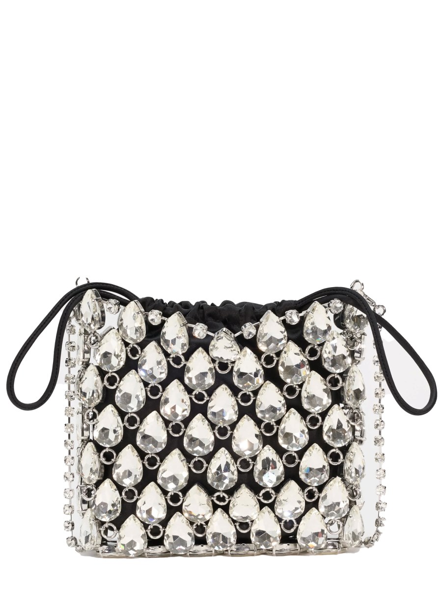 BORSA MINI IN MAGLIA METALLICA CON CRISTALLI