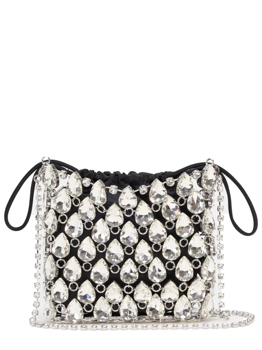 BORSA MINI IN MAGLIA METALLICA CON CRISTALLI
