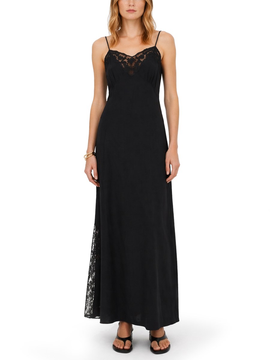 ABITO LUNGO CON DETTAGLIO IN PIZZO