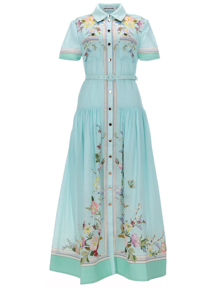 ABITO MIDI IN ORGANZA CON STAMPA FLOREALE