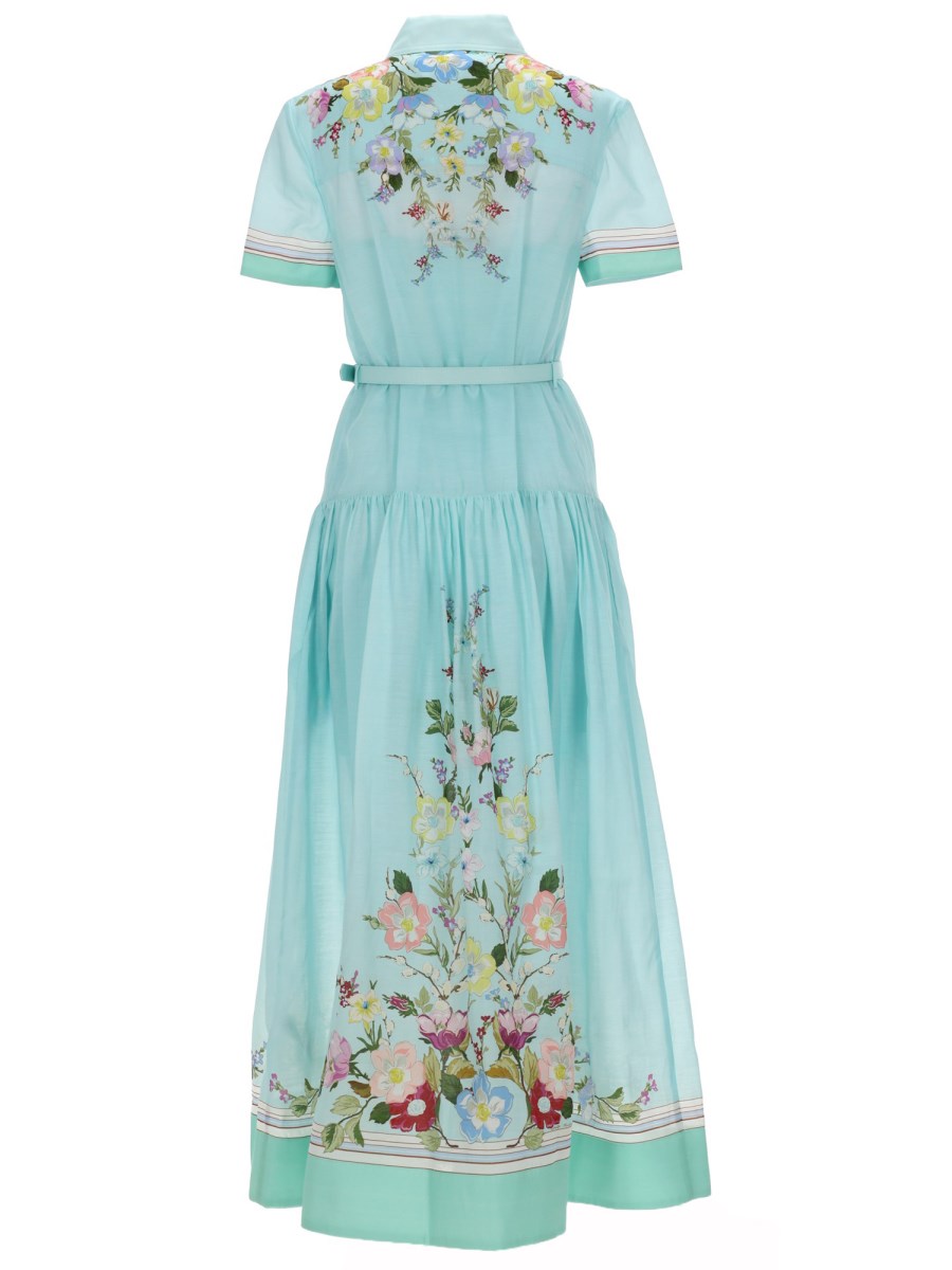 ABITO MIDI IN ORGANZA CON STAMPA FLOREALE
