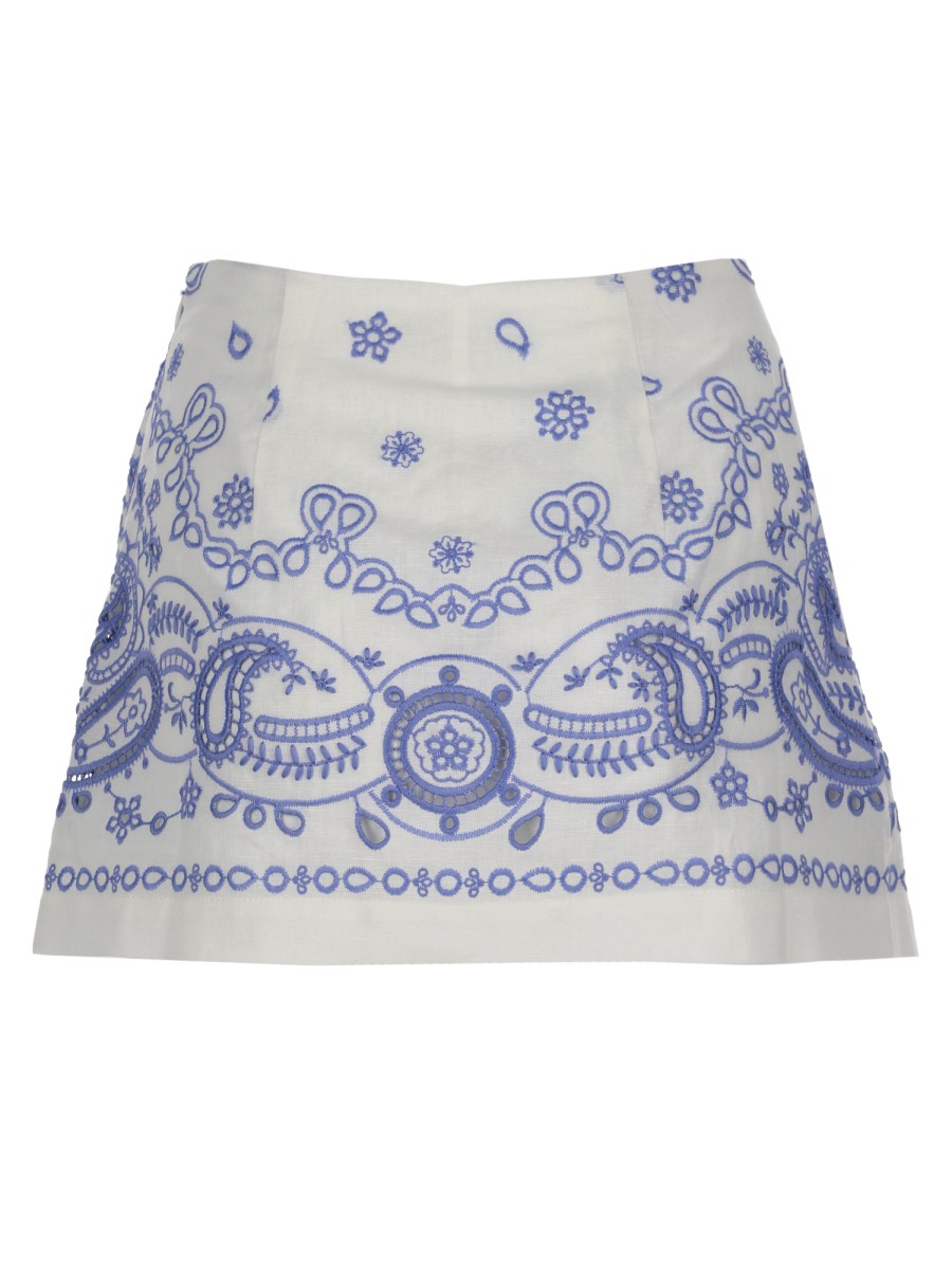 SKORT IN LINO CON RICAMO