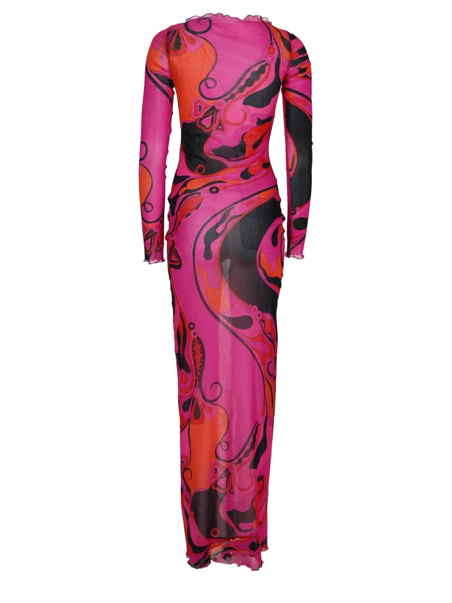 ABITO LUNGO ORCHIDEE IN TULLE