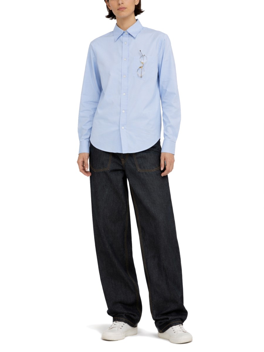 CAMICIA IN POPELINE DI COTONE STAMPATA