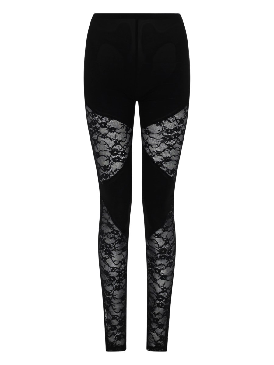 LEGGINGS PATCHWORK CON INSERTI IN PIZZO
