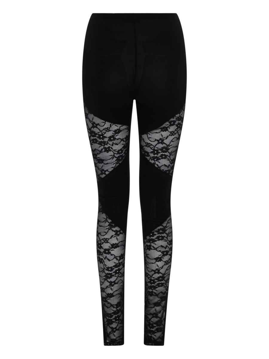 LEGGINGS PATCHWORK CON INSERTI IN PIZZO