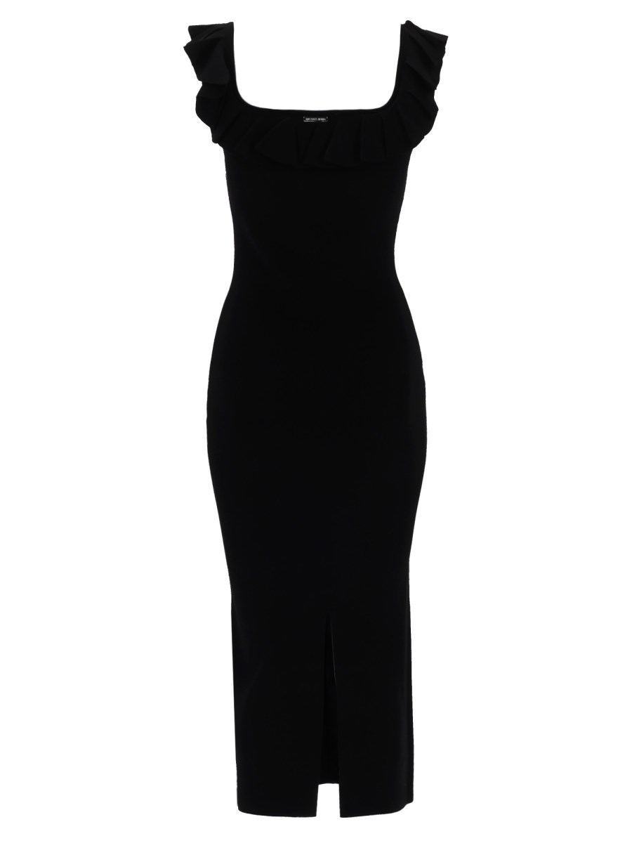 ABITO MIDI CON VOLANT