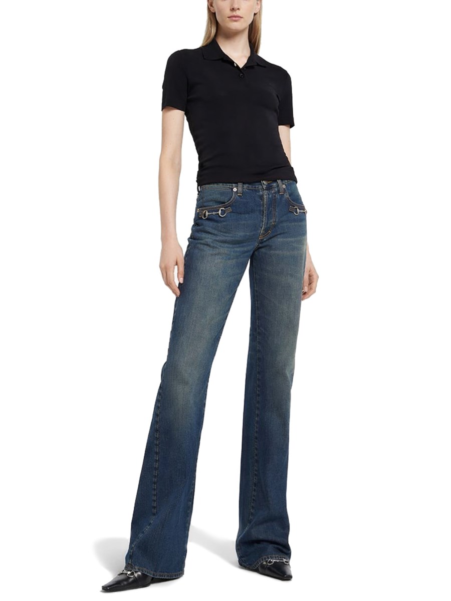 JEANS IN DENIM CON DETTAGLIO MORSETTO