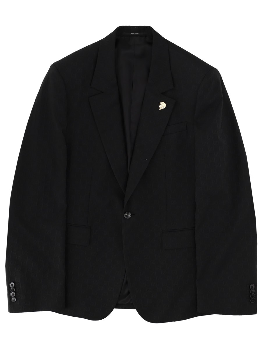 GIACCA MONOPETTO CON TRAMA GG