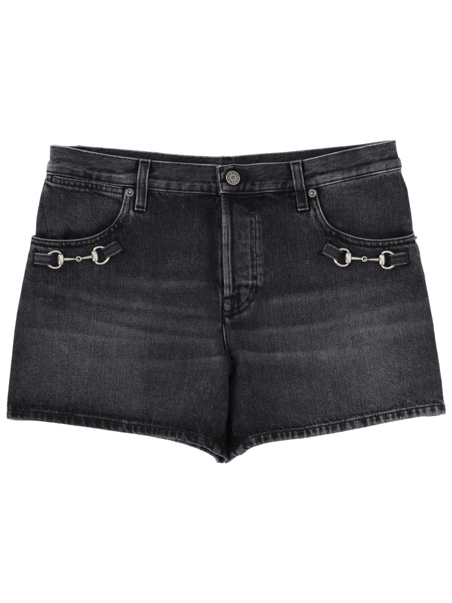 SHORTS IN DENIM CON DETTAGLIO MORSETTO