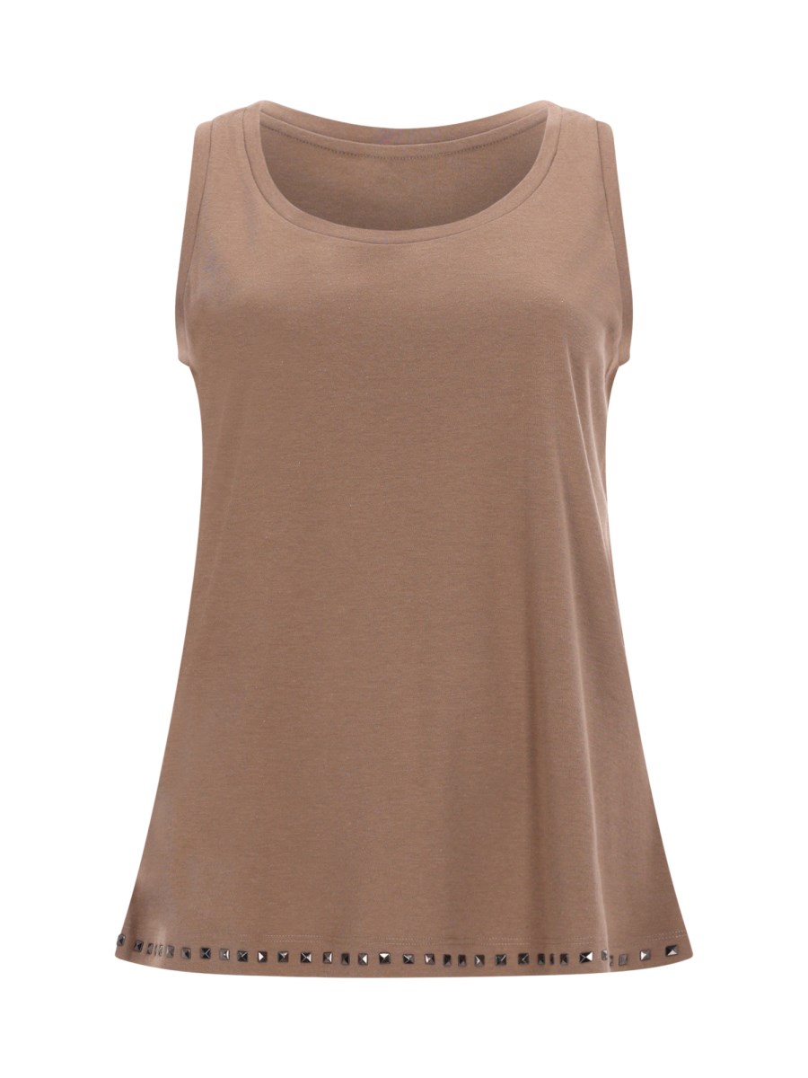 TOP SMANICATO IN COTONE