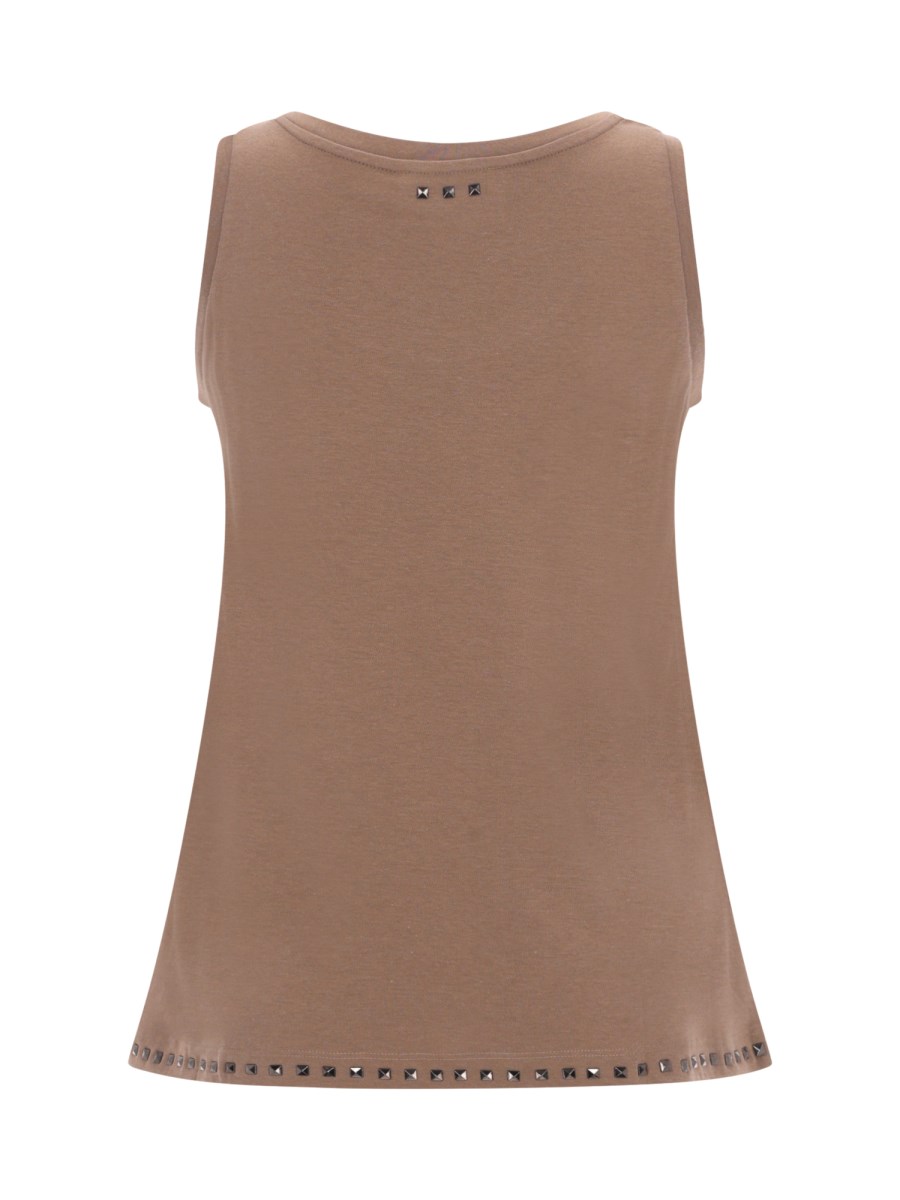 TOP SMANICATO IN COTONE