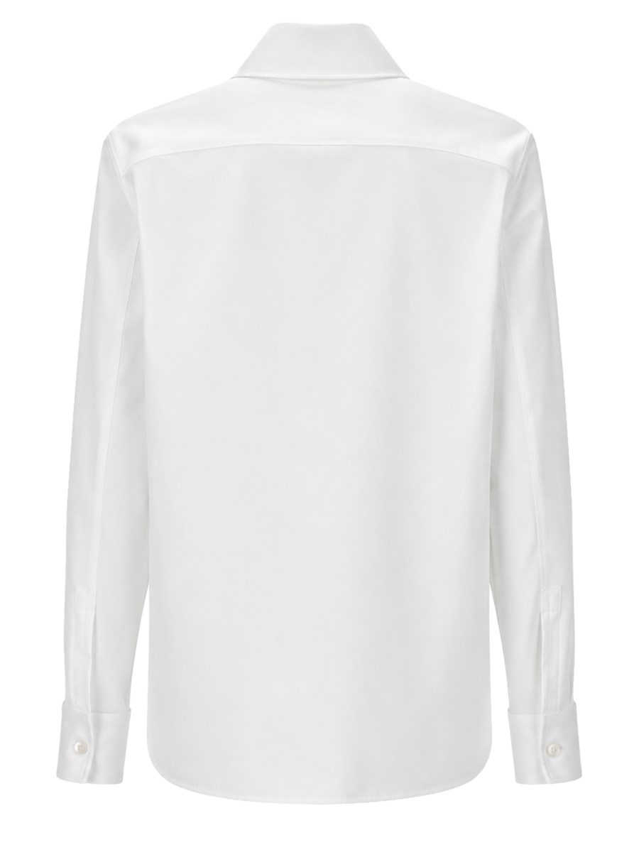 CAMICIA CON COLLO LAVALLIÈRE IN POPELINE 
