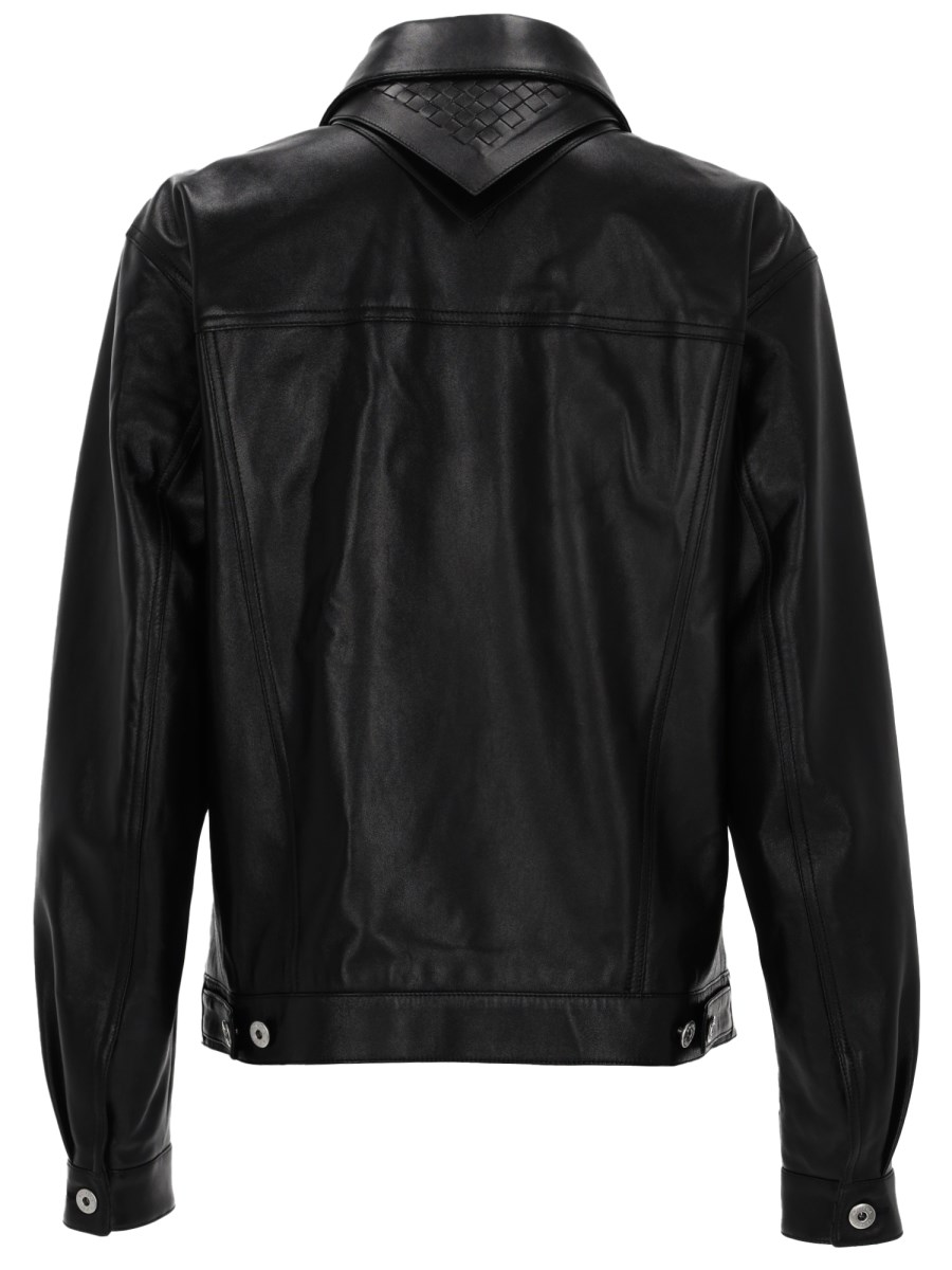 GIACCA IN PELLE CON DETTAGLIO INTRECCIATO