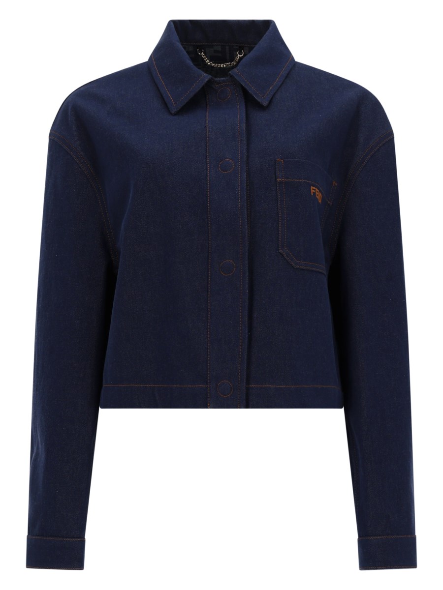 GIACCA IN DENIM CON LOGO RICAMATO