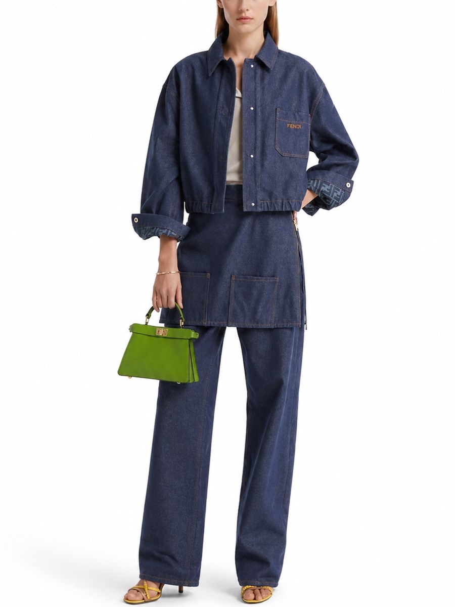 GIACCA IN DENIM CON LOGO RICAMATO