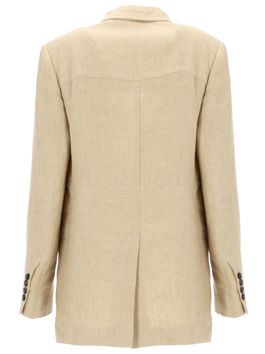 GIACCA CON COULISSE IN LINO DÉLAVÉ