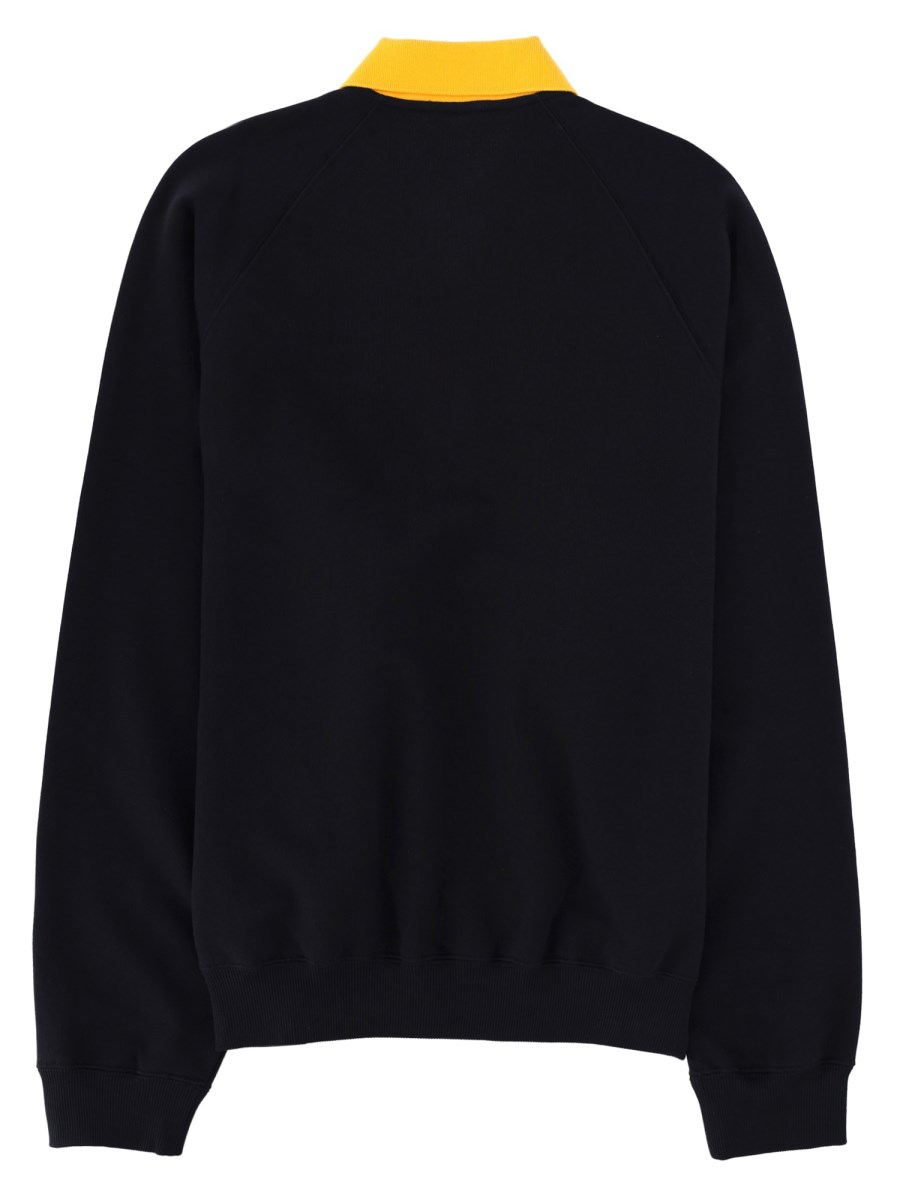 FELPA CON COLLETTO POLO E LOGO