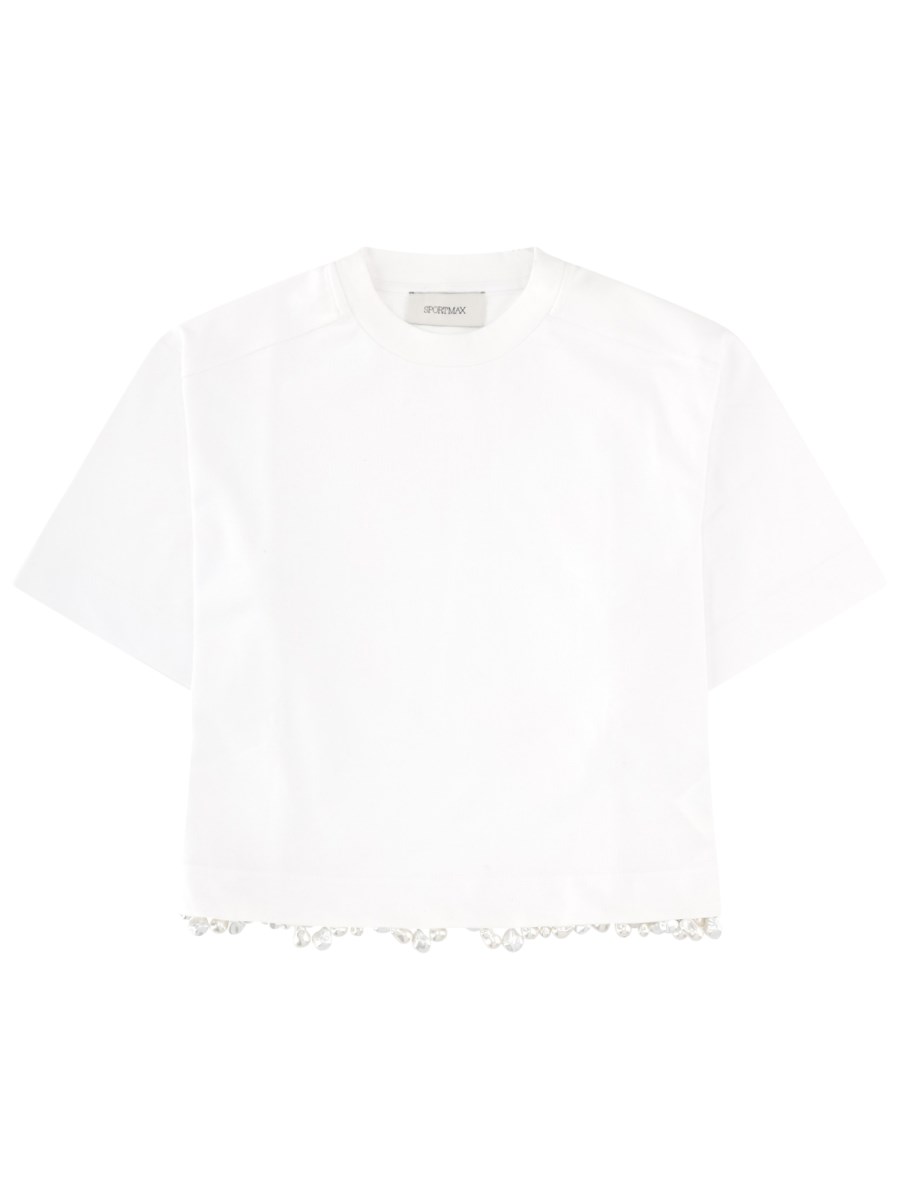 T-SHIRT PALMAS CON PERLE RICAMATE