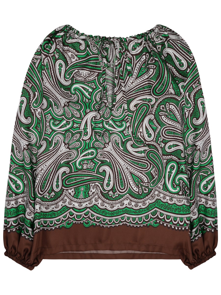 BLUSA IN SETA CON STAMPA PAISLEY
