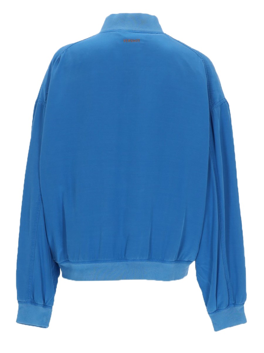 BLOUSON CON ZIP IN POPELINE DI SETA