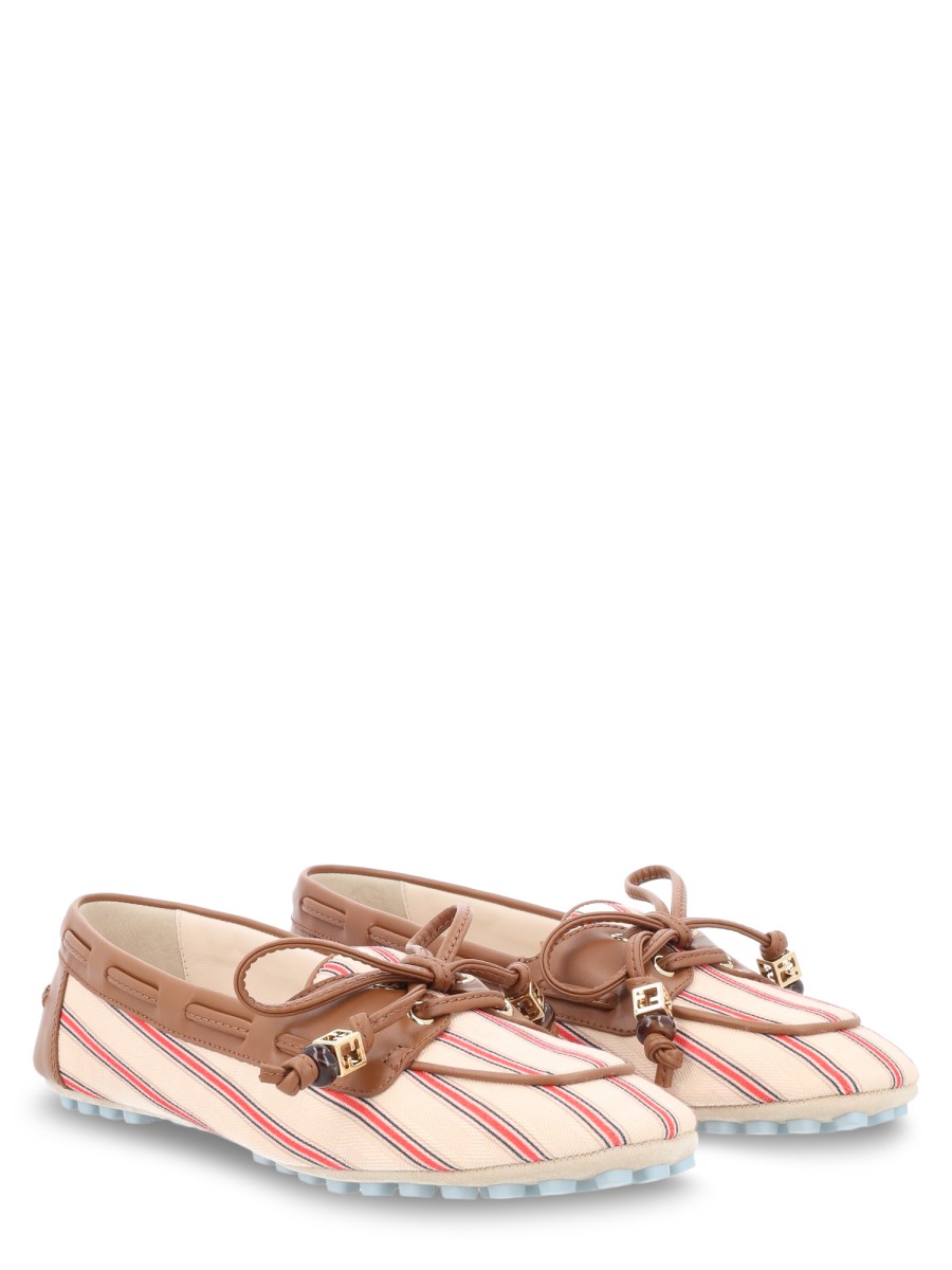 MOCASSINO IN CANVAS FF E PELLE