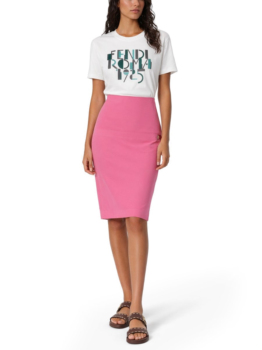 GONNA MIDI IN VISCOSA TECNICA