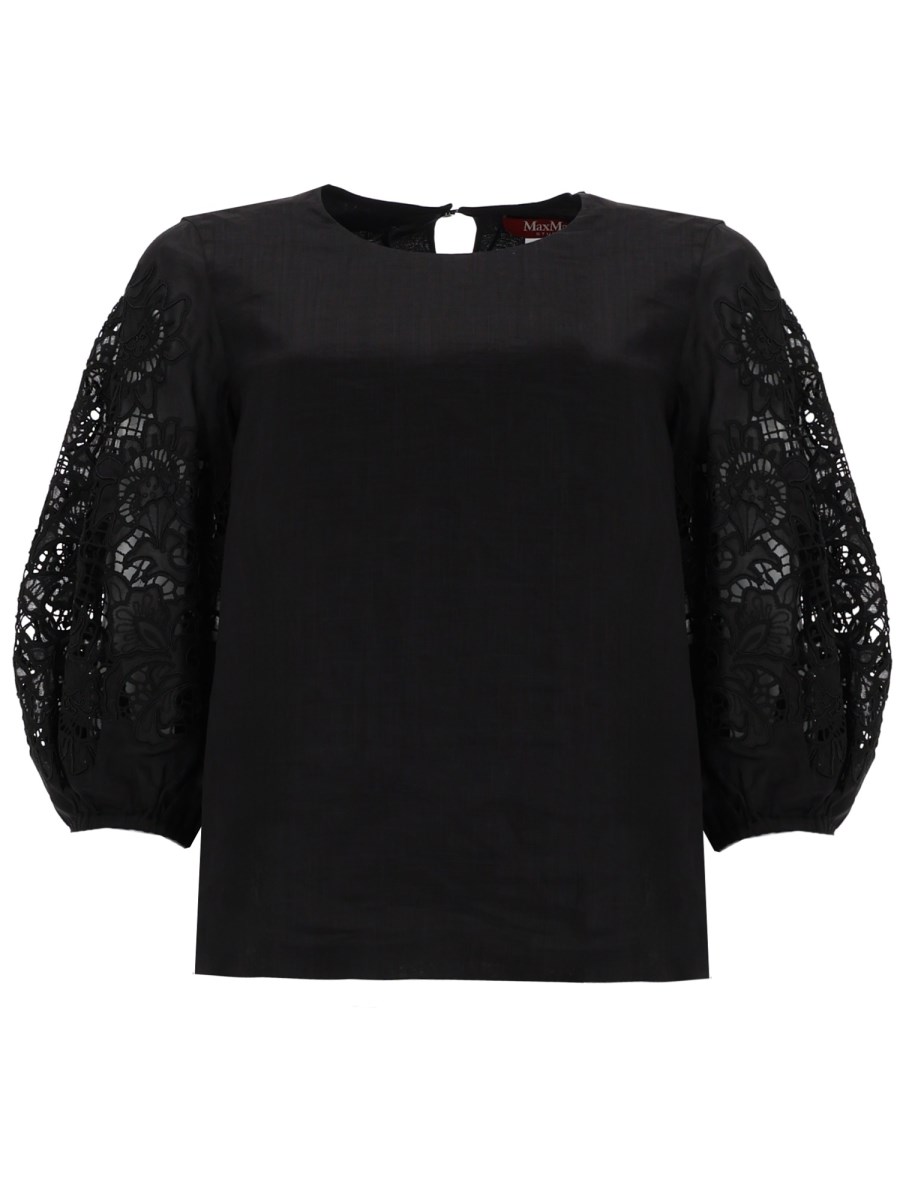 T-SHIRT CON MANICHE IN PIZZO