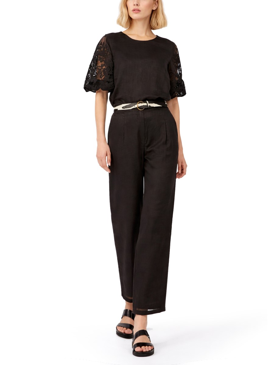 T-SHIRT CON MANICHE IN PIZZO