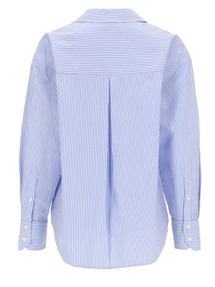 CAMICIA A RIGHE CON RICAMO