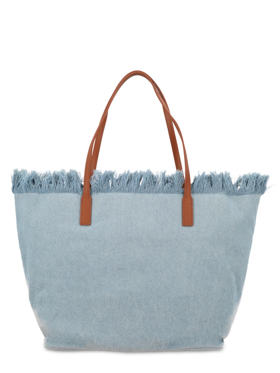 BORSA CITY IN DENIM CON FRANGE