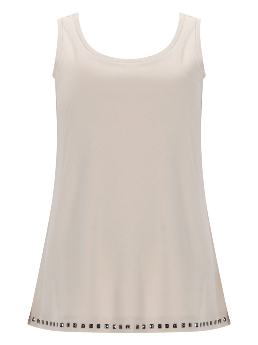 TOP SMANICATO IN COTONE