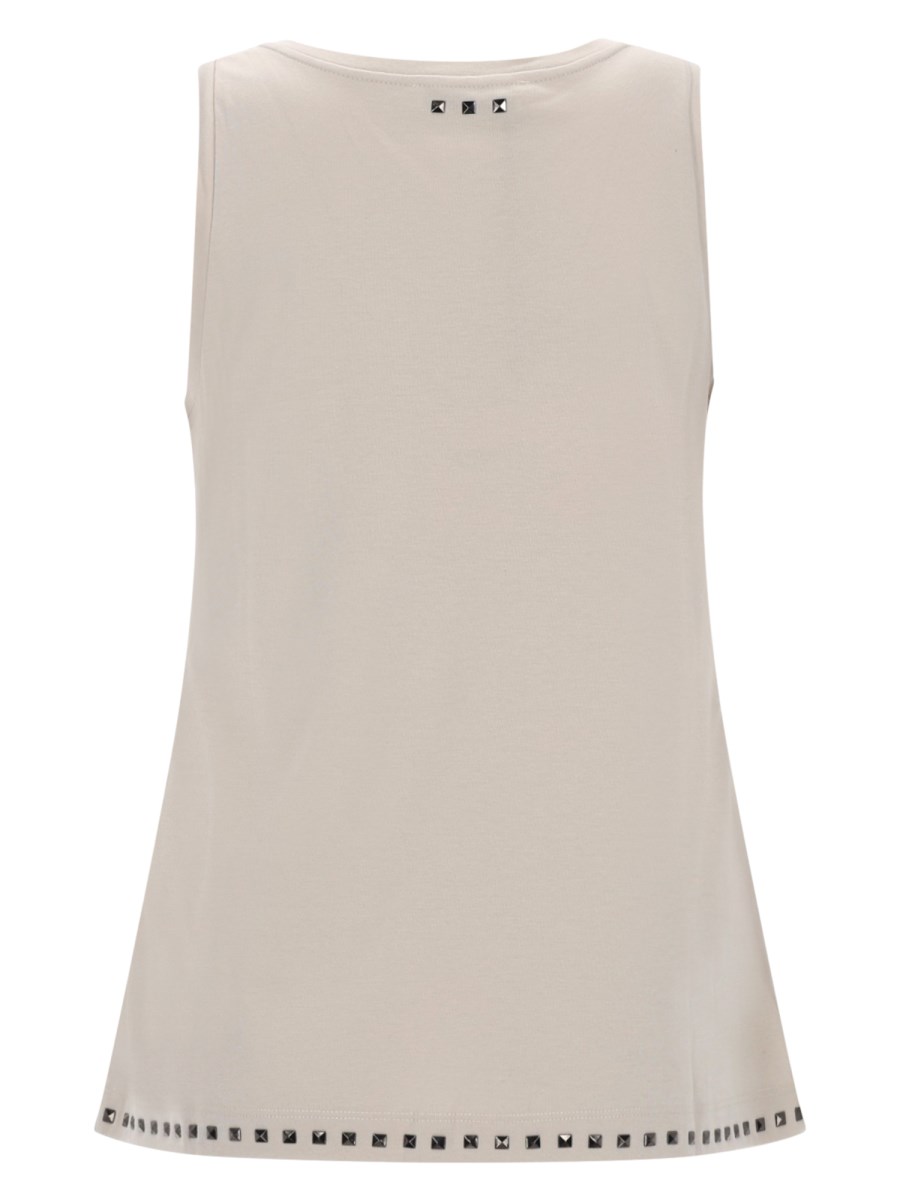 TOP SMANICATO IN COTONE