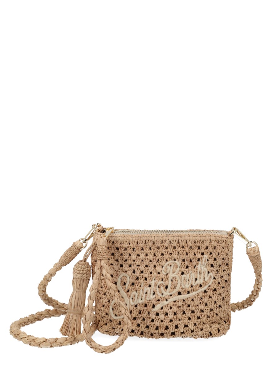 POCHETTE IN RAFFIA CON LOGO